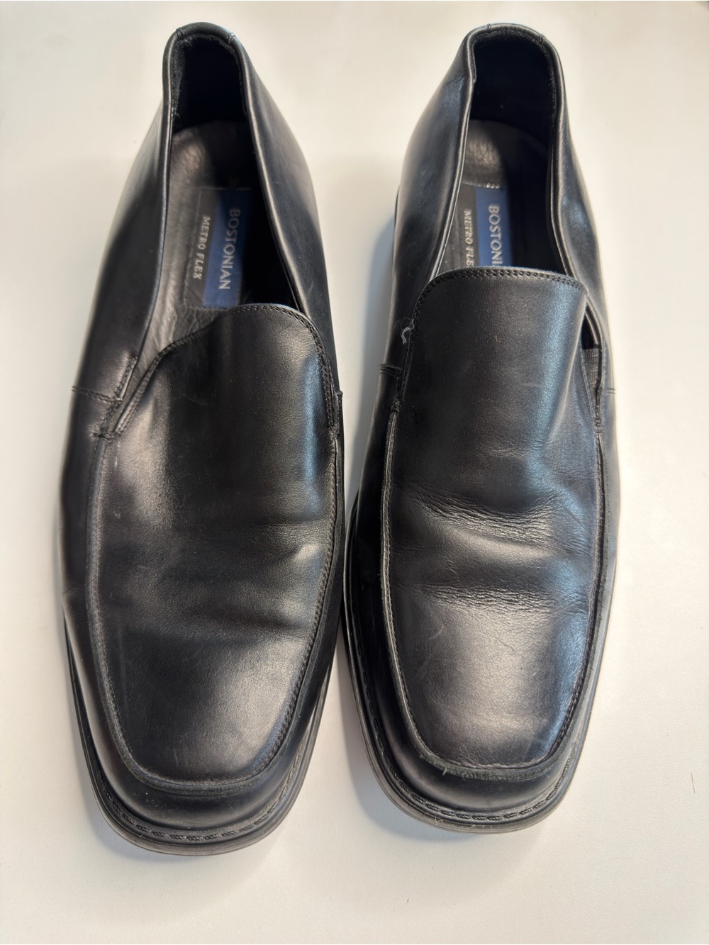 Bostonian Black Leather Slip-On Dress Loafers